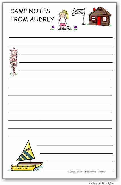Pen At Hand Stick Figures - Large Full Color Notepads (Camp Notepad)